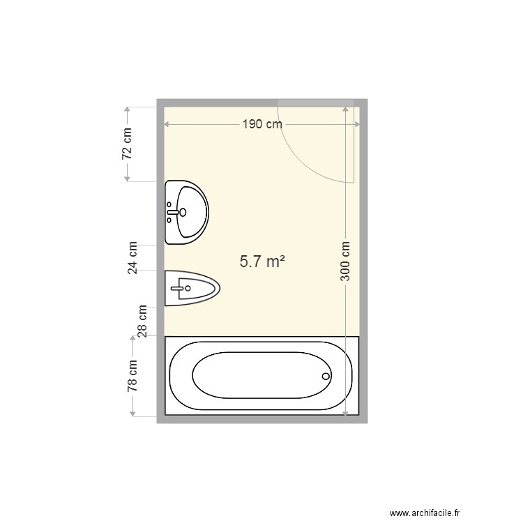 GERY sdb avant. Plan de 0 pièce et 0 m2