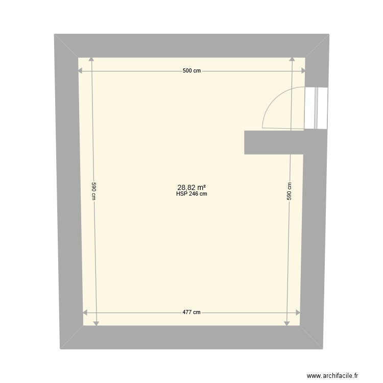 aout 22 la treille. Plan de 1 pièce et 29 m2