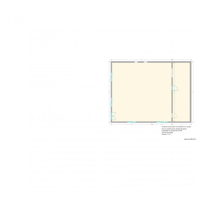 Mwamba coupes frame. Plan de 2 pièces et 136 m2