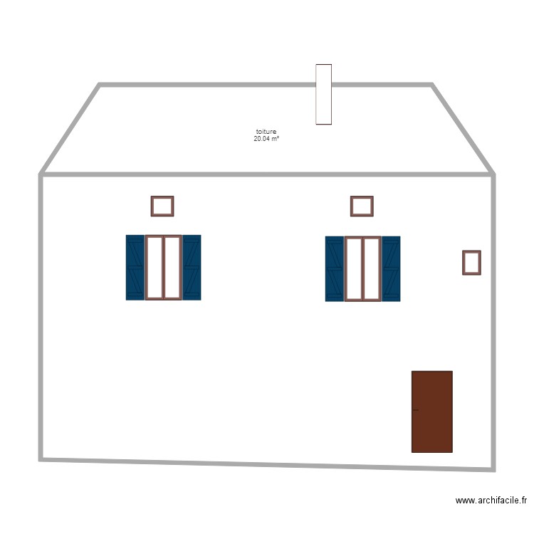 Façade sud avant travaux. Plan de 0 pièce et 0 m2