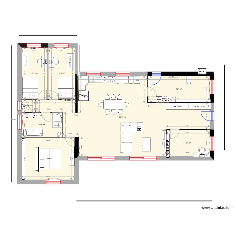 Maison AXEL 2022 MEUBLES pLomberie . Plan de 8 pièces et 139 m2
