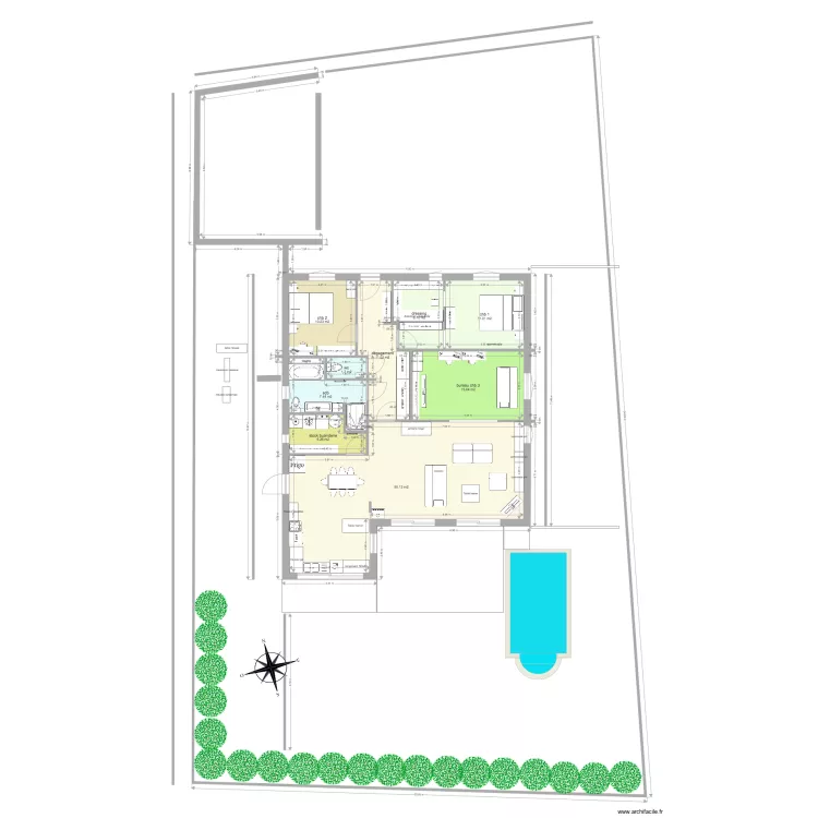 maison45 avec terrain. Plan de 