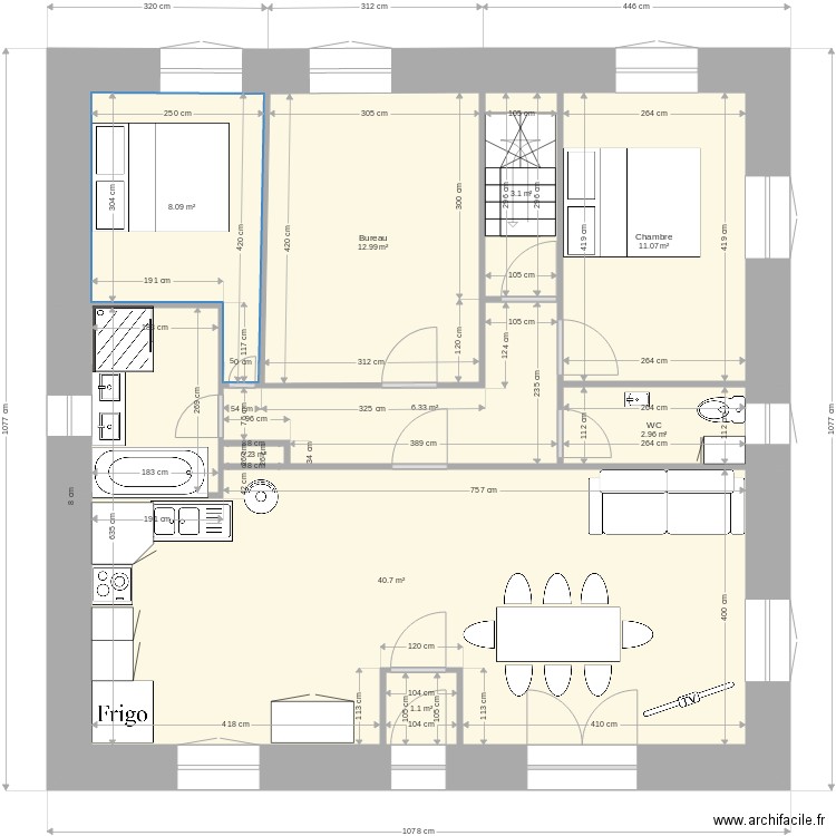 Maison Golène Etage 1. Plan de 0 pièce et 0 m2