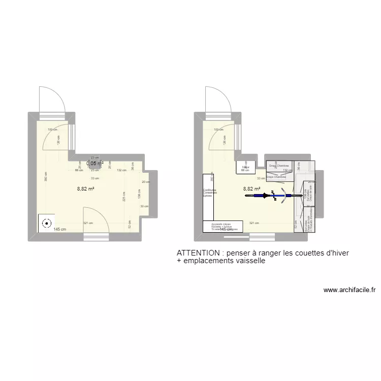 Cellier / Buanderie. Plan de 