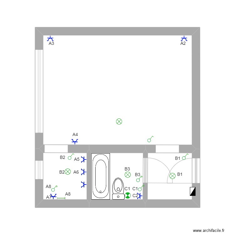 Laurent D. Plan de 4 pièces et 23 m2