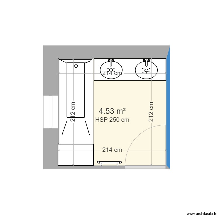 Belaubre sdb haut existant. Plan de 0 pièce et 0 m2