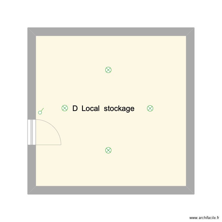 le voisin stockage. Plan de 1 pièce et 23 m2