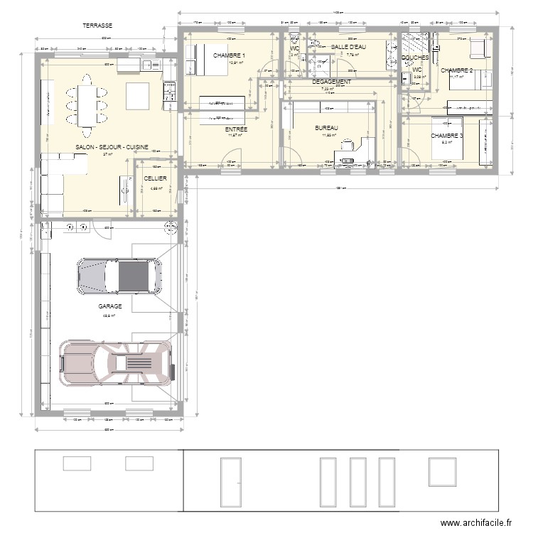 MAISON RÉHABILITATION . Plan de 12 pièces et 169 m2