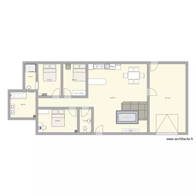 archifacile maison it. Plan de 8 Pièces et 126 m² archifacile maison it. Plan de 8 Pièces et 126 m²