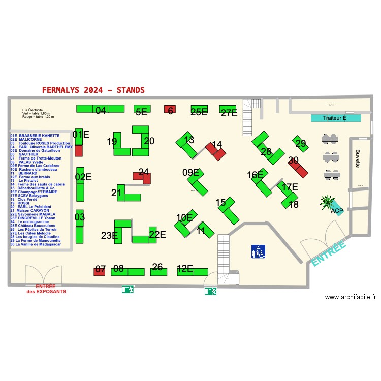 FERMALYS 2024 Stands Espace Gravette Saint-Lys. Plan de 4 pièces et 756 m2