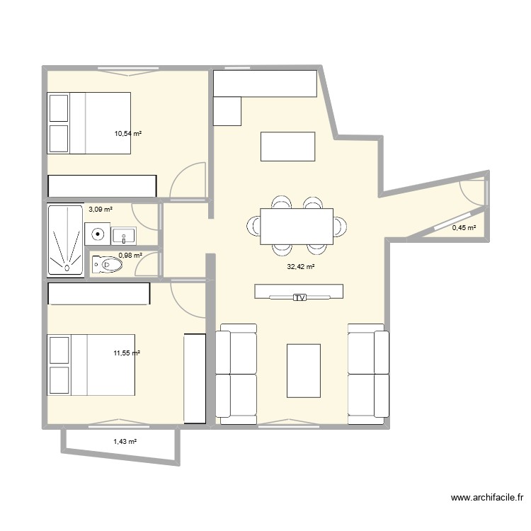 Plan 121 bvd de grenelle meubl&eacute;. Plan de 0 pièce et 0 m2