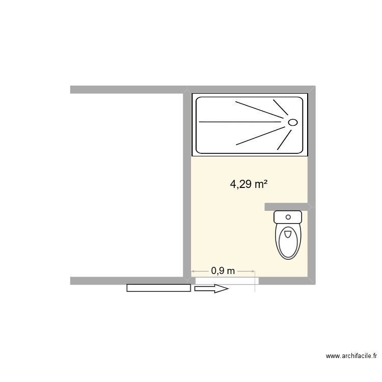 PROJET PES( APRES). Plan de 1 pièce et 4 m2