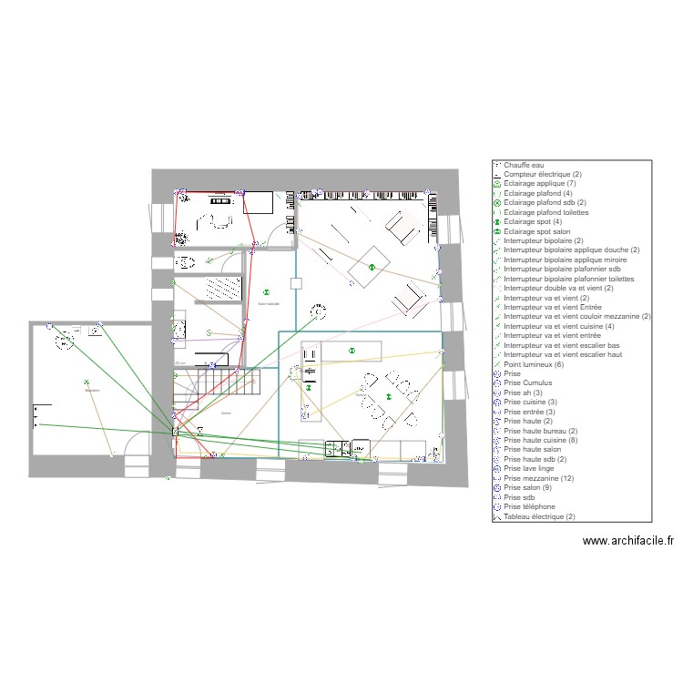 PLAN RDC 2eme VOLET éléctricité mouais. Plan de 0 pièce et 0 m2