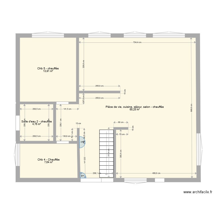 Plan simplifié maison Etage. Plan de 0 pièce et 0 m2