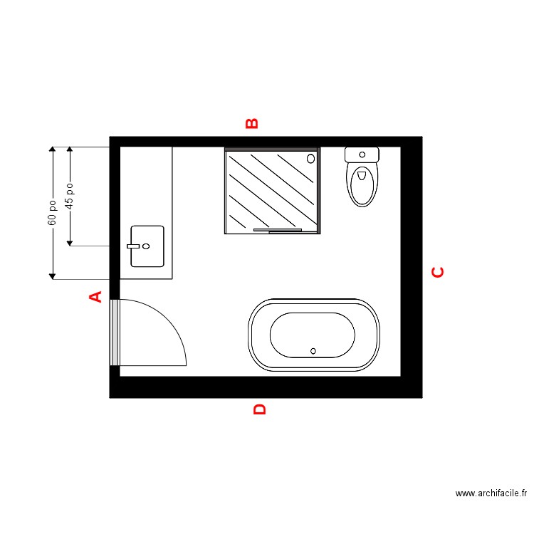 primeau sdb. Plan de 0 pièce et 0 m2