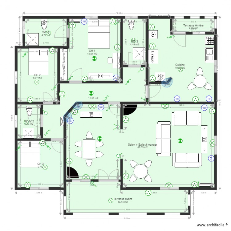 plan ANDELA 1. Plan de 11 pièces et 141 m2