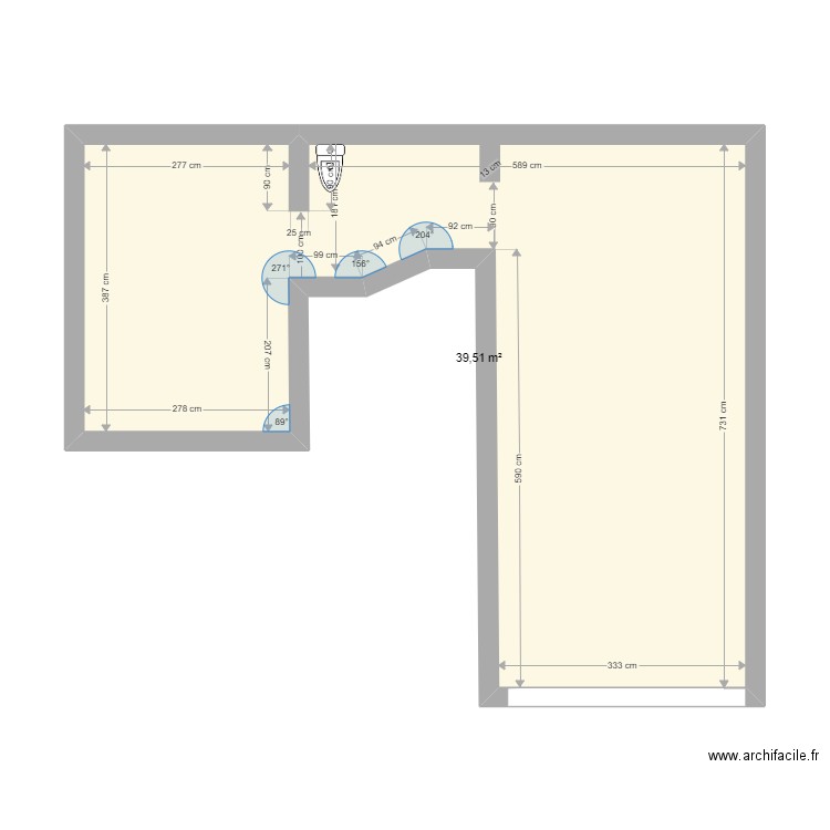 LOCAL 2. Plan de 1 pièce et 40 m2