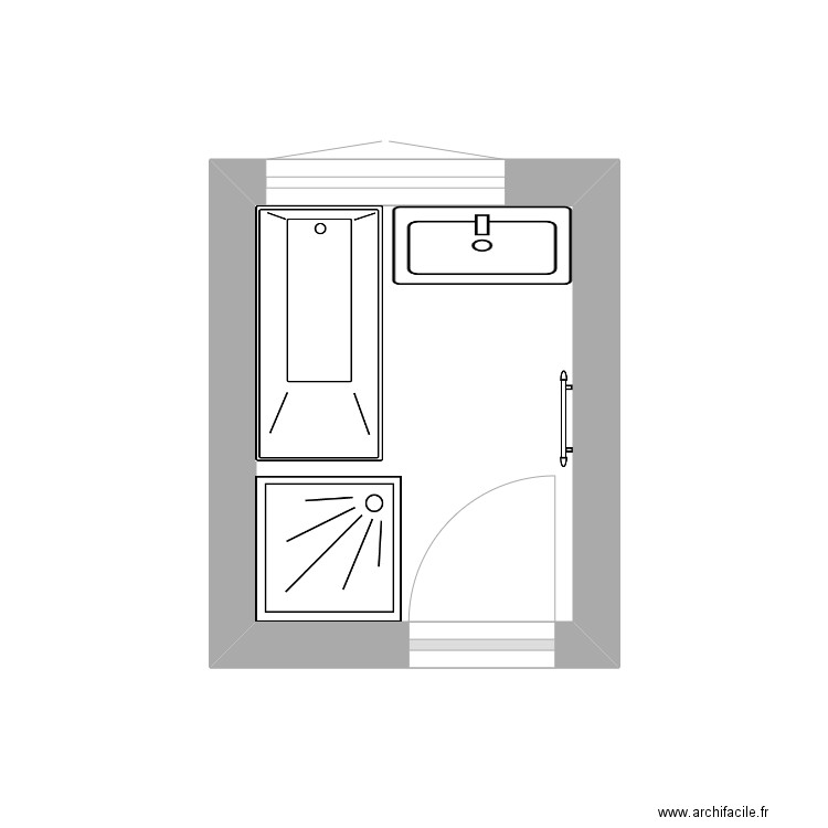 SDB VOLLARD. Plan de 1 pièce et 4 m2