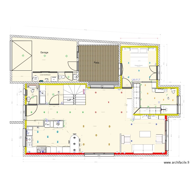 Implantation Etage . Plan de 0 pièce et 0 m2