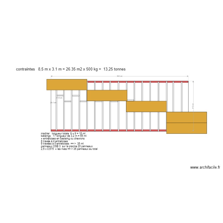 calpinage structure plancher piscine. Plan de 0 pièce et 0 m2