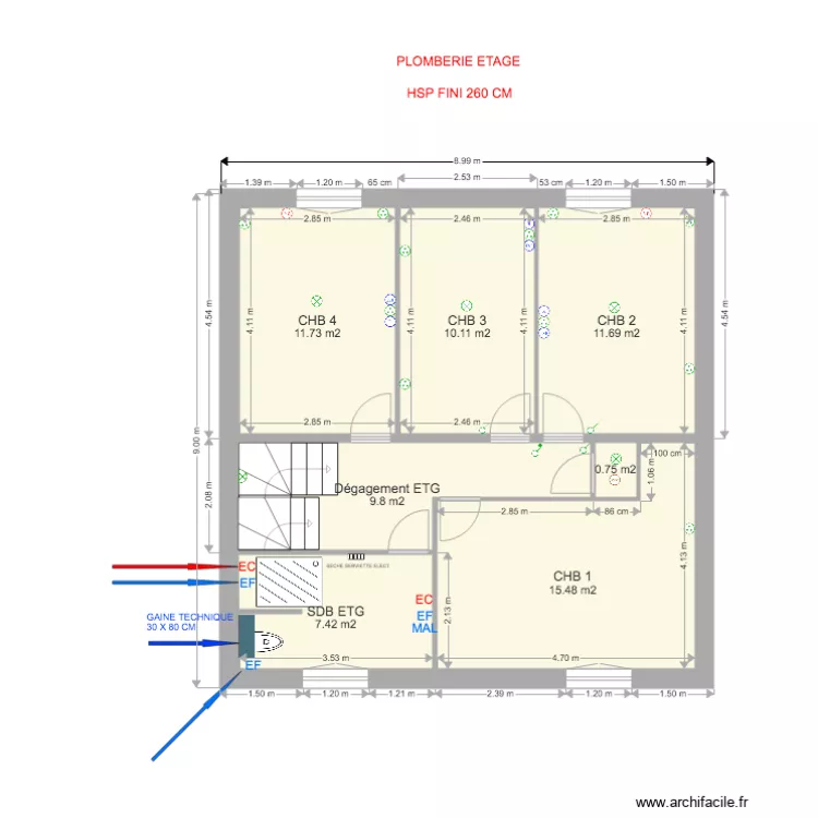 ETAGE SERDAL V1 PLOMBERIE JUILLET 16. Plan de 