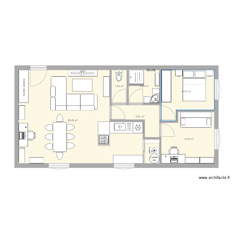 Test appartement 65m. Plan de 0 pièce et 0 m2