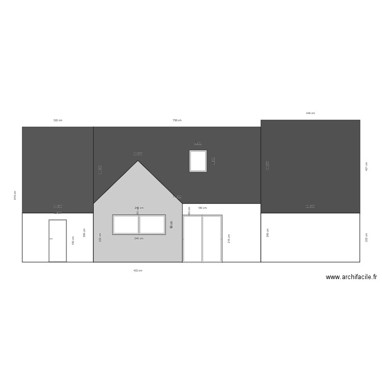 Plan facade extension nord (état futur). Plan de 0 pièce et 0 m2