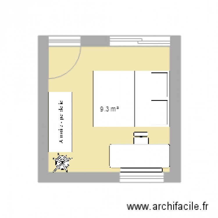 chambre 9m carré. Plan de 0 pièce et 0 m2