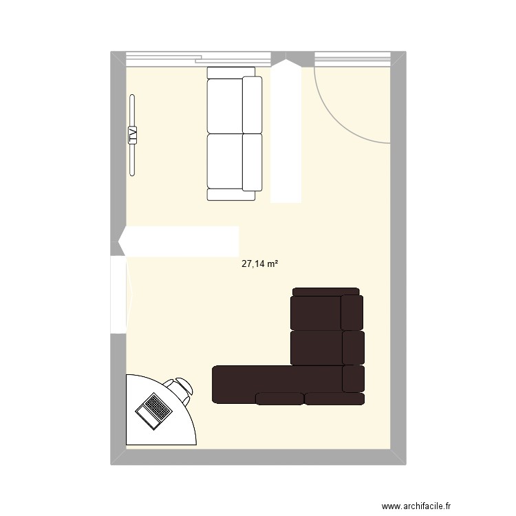 maison. Plan de 1 pièce et 27 m2