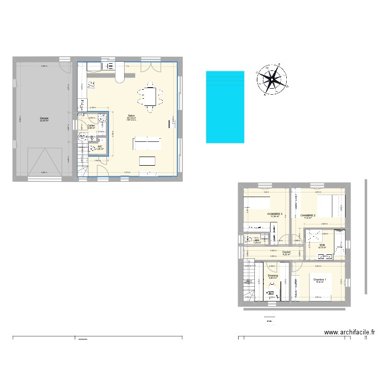 Mougins 4. Plan de 12 pièces et 142 m2