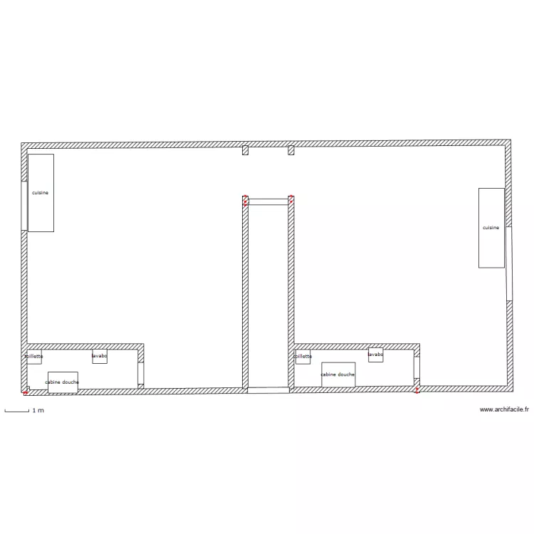double studio gauche et droite. Plan de double studio gauche et droite. Plan de