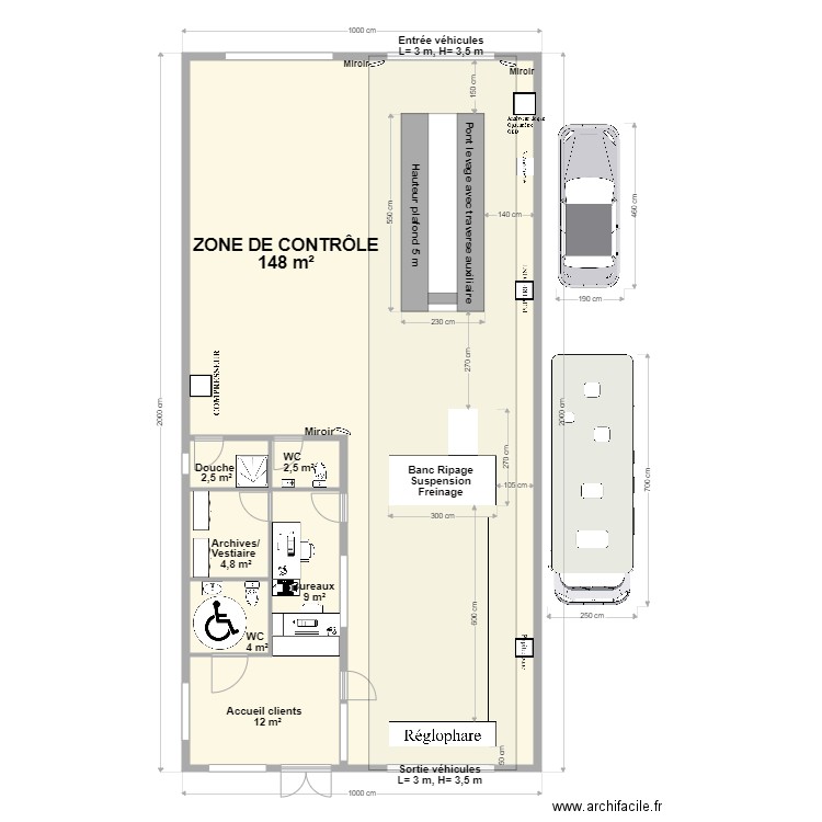 CCT VL Type bâtiment 20x10. Plan de 6 pièces et 184 m2