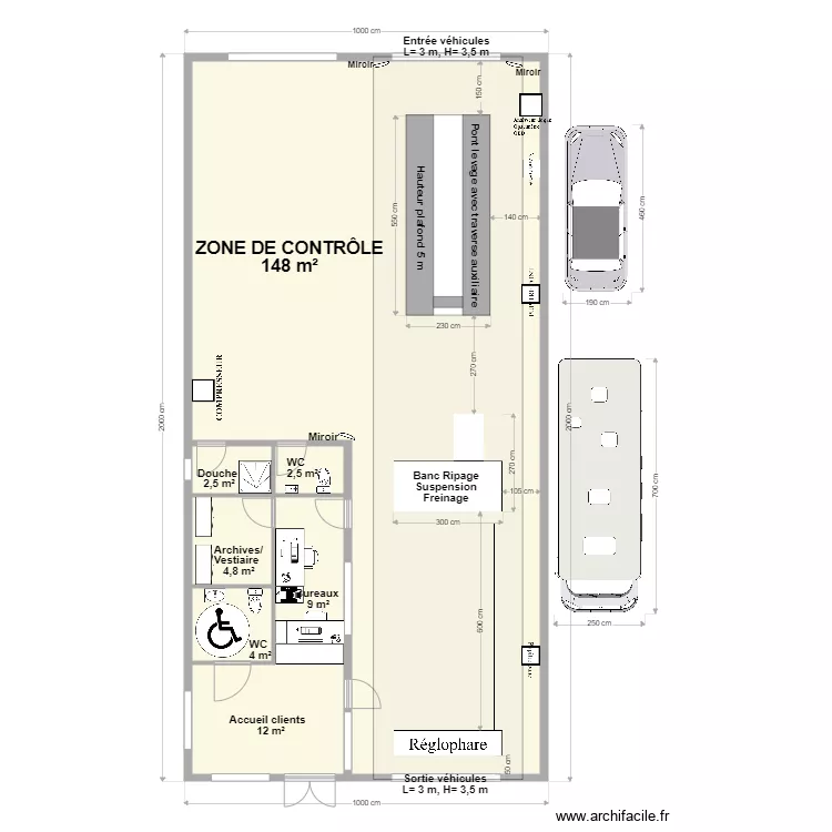 CCT VL Type b&acirc;timent 20x10. Plan de 
