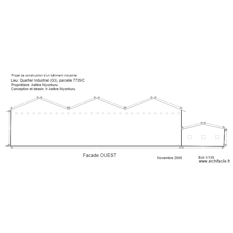 facade ouest norme A4. Plan de 0 pièce et 0 m2