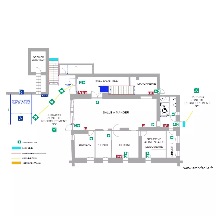 BAT 1 NIVEAU 0 APRES TRAVAUX MONTE ESCALIER DEPLIÉ. Plan de BAT 1 NIVEAU 0 APRES TRAVAUX MONTE ESCALIER DEPLIÉ. Plan de