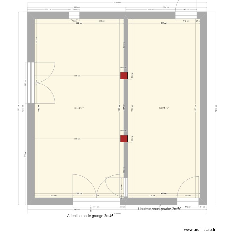 bar initial. Plan de 0 pièce et 0 m2