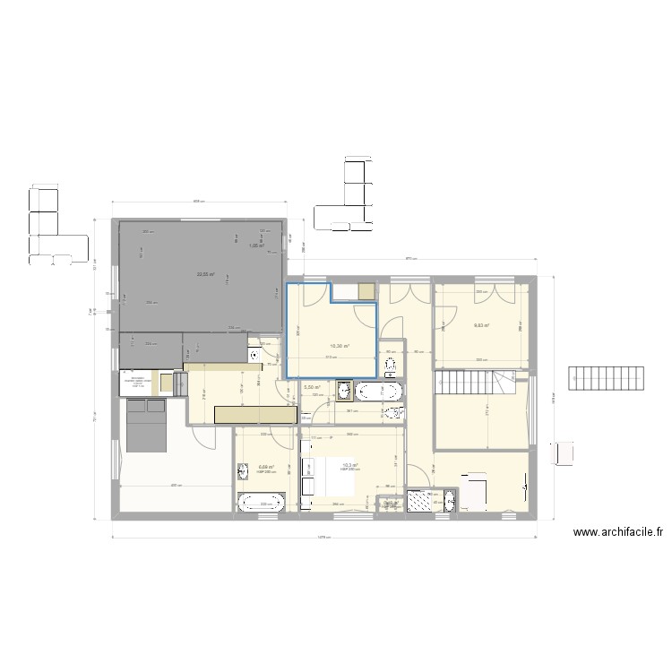                    Yvrac RDC PROJET 8  18 AOUT 2022. Plan de 12 pièces et 120 m2