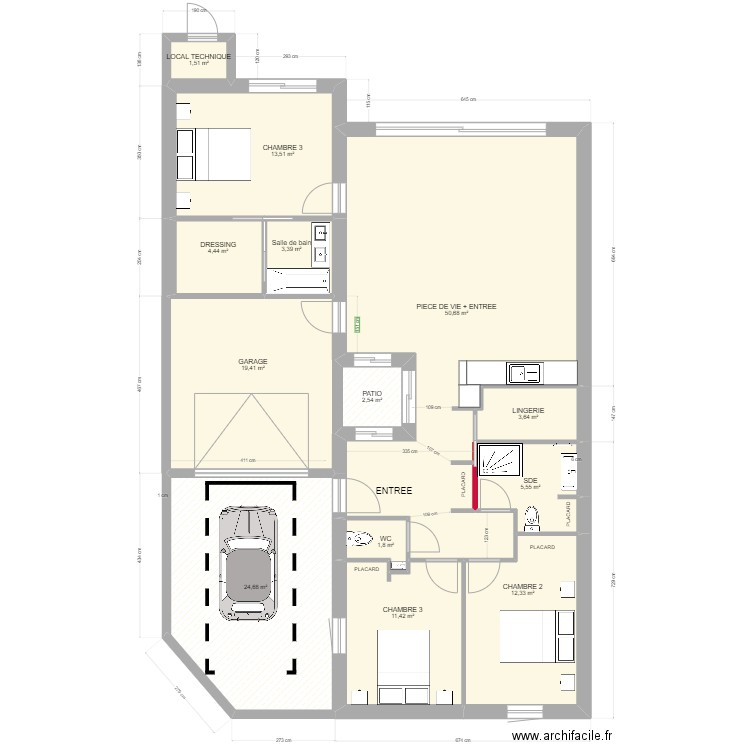 ST ROGATIEN. Plan de 13 pièces et 155 m2