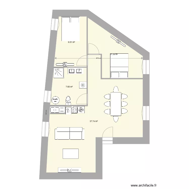 futur appartement 3 lux modif. Plan de 