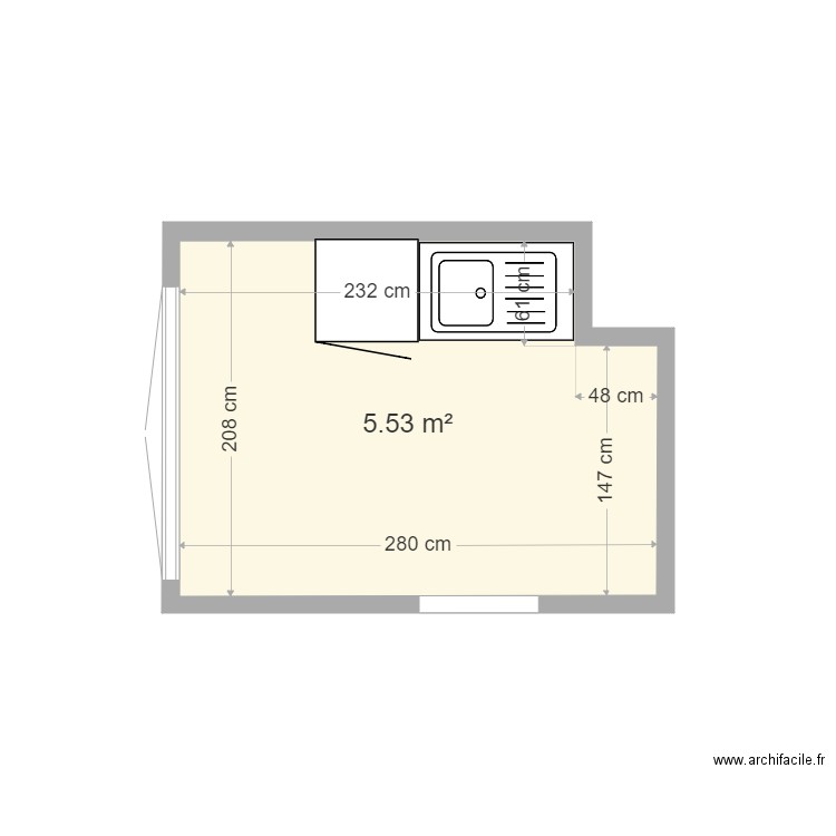 Cuisine Ferney. Plan de 0 pièce et 0 m2