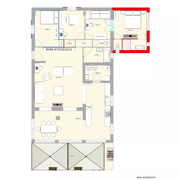 Mornas Pr&eacute;vision avec meuble. Plan de 