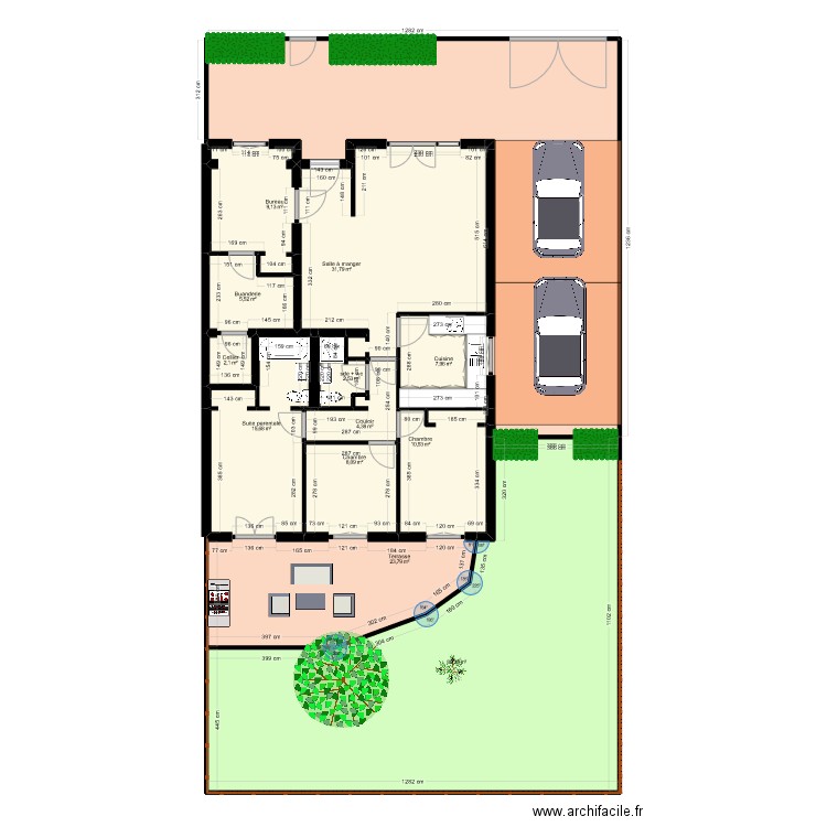 SORLIN. Plan de 14 pièces et 287 m2