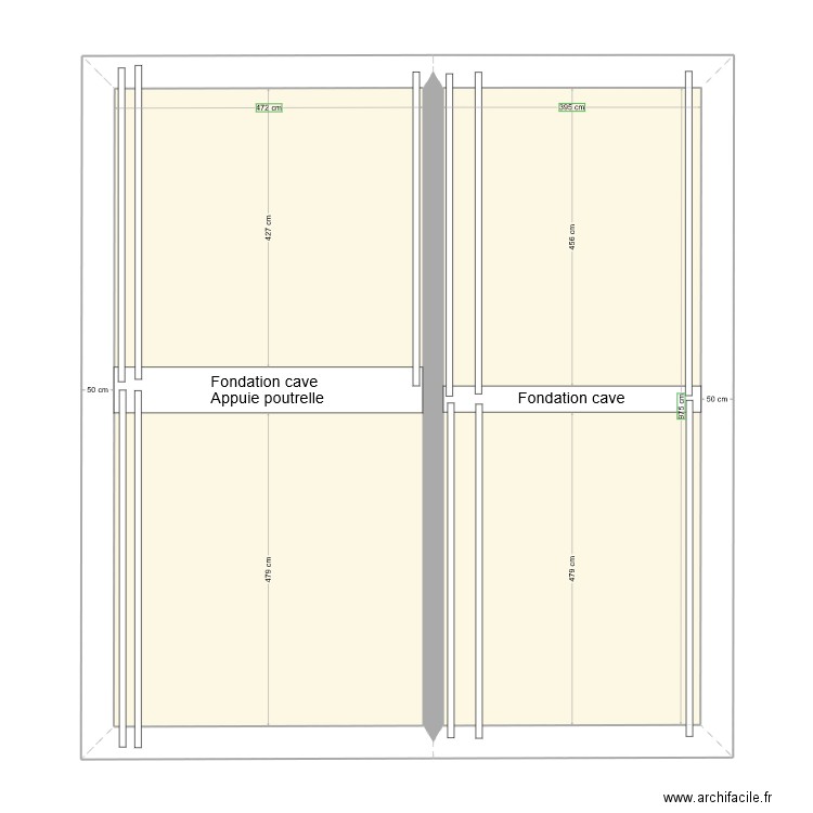 Henriville poutrelle sol RDC final. Plan de 0 pièce et 0 m2