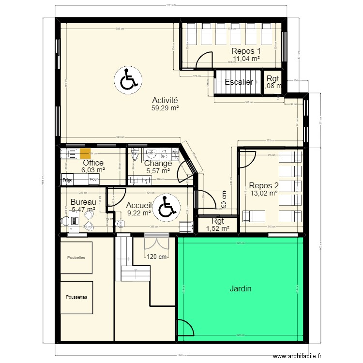 94 Villeneuve le roi 75 calmett Projet Jordan. Plan de 21 pièces et 263 m2