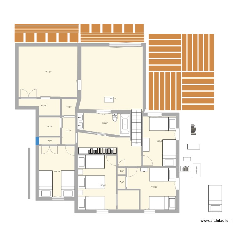 Boischâtel 2019 2e ancien. Plan de 14 pièces et 112 m2