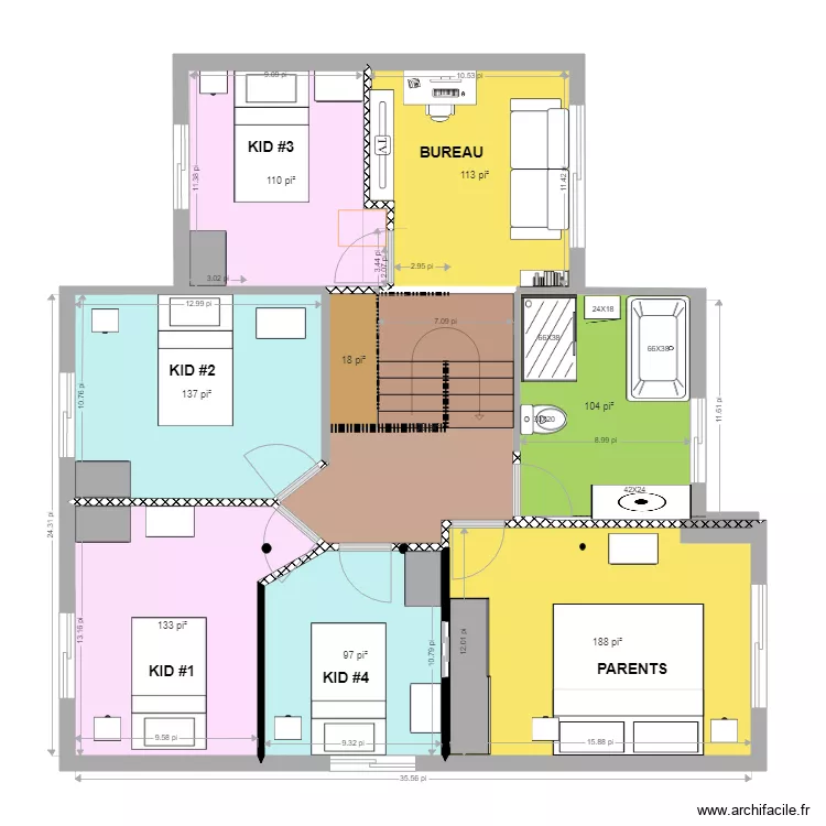 etag2 chablis16 bureau. Plan de 