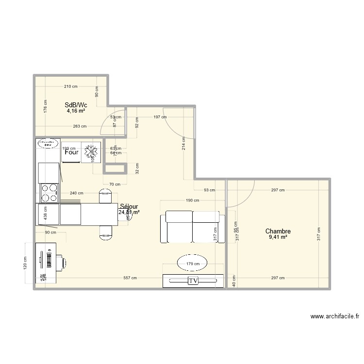 Appart Quentin_meublé. Plan de 0 pièce et 0 m2
