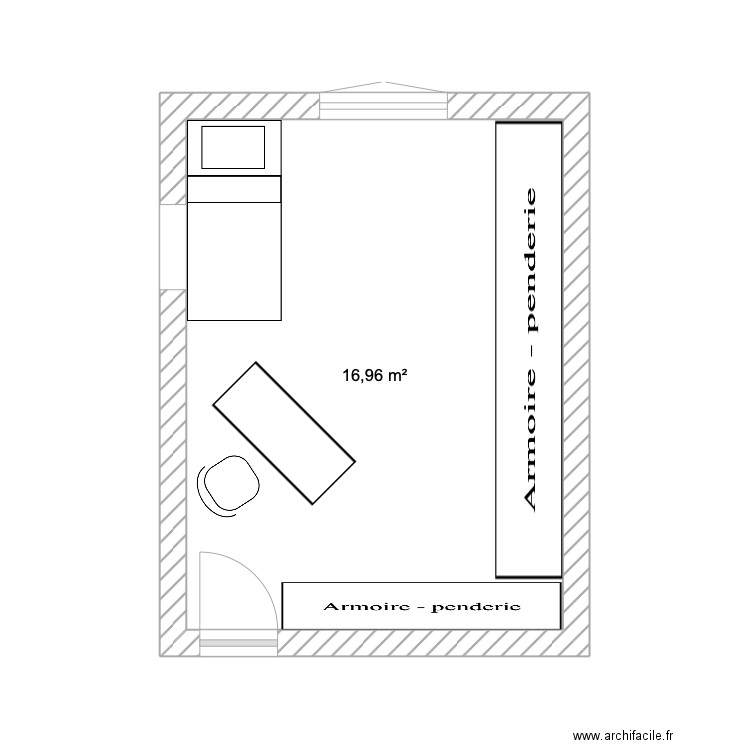 Alex. Plan de 1 pièce et 17 m2