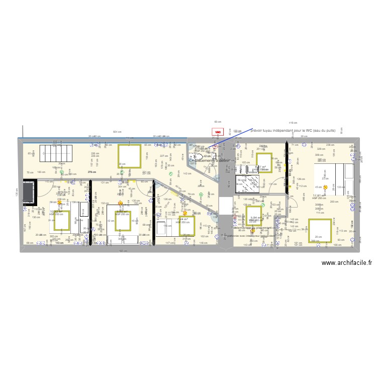 grenier PONT BIHAN V4 (sde). Plan de 7 pièces et 60 m2