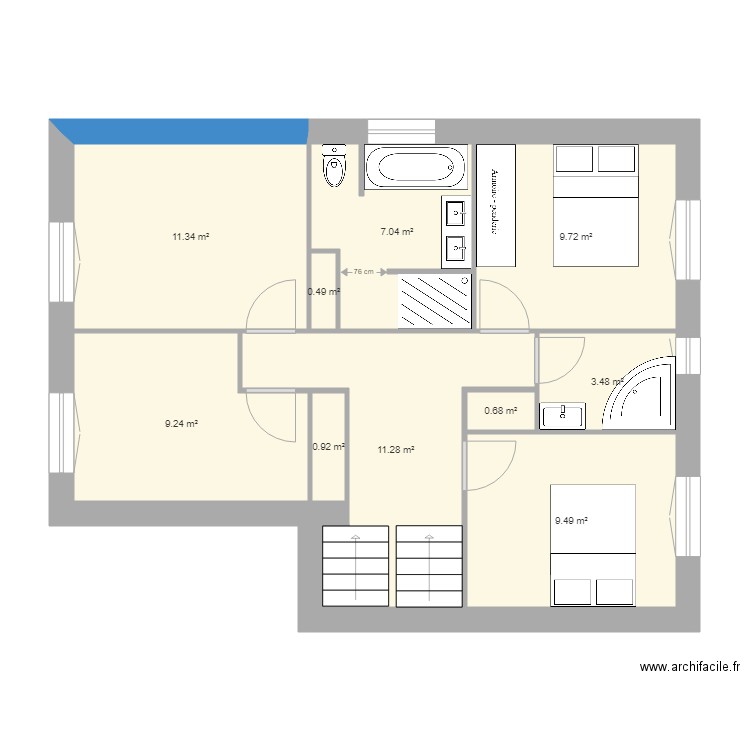 Etage EFG V2. Plan de 0 pièce et 0 m2